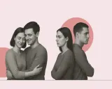 Para, która się przytula, kontra para odwrócona plecami. Czy miłość nie istnieje w psychologii?