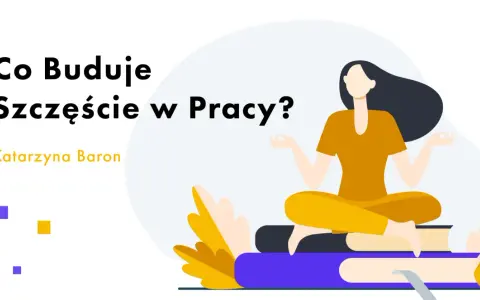 Co buduje szczęście w pracy? Kobieta w pozycji medytacyjnej na stosie książek, symbolizująca drogę do satysfakcji zawodowej.