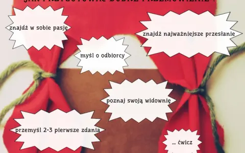 Jak zacząć przemówienie? Wskazówki: znajdź pasję, myśl o odbiorcy, poznaj widownię, przemyśl pierwsze zdania, znajdź przesłanie i ćwicz.