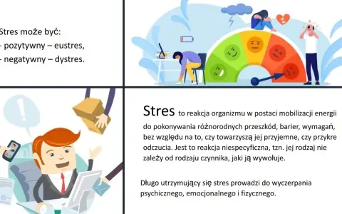 Stres to reakcja organizmu, która może być pozytywna lub negatywna. Długotrwały stres wpływa na zdrowie psychiczne.