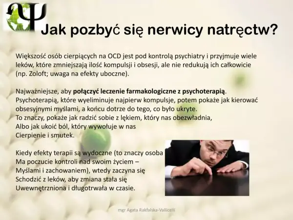 Mężczyzna pochyla się nad stołem, skupiony na czymś na jego powierzchni. Obraz ilustruje schemat zachowań kompulsywnych i sposoby radzenia sobie z nimi.